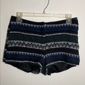Stylish Black and Blue Patterned Women's Shorts